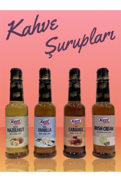 KENT Boringer Lezzetli Tatlar Serisi Karamel - Vanilya - Irish - Hazelnut Kahve Şurupları 4 lü