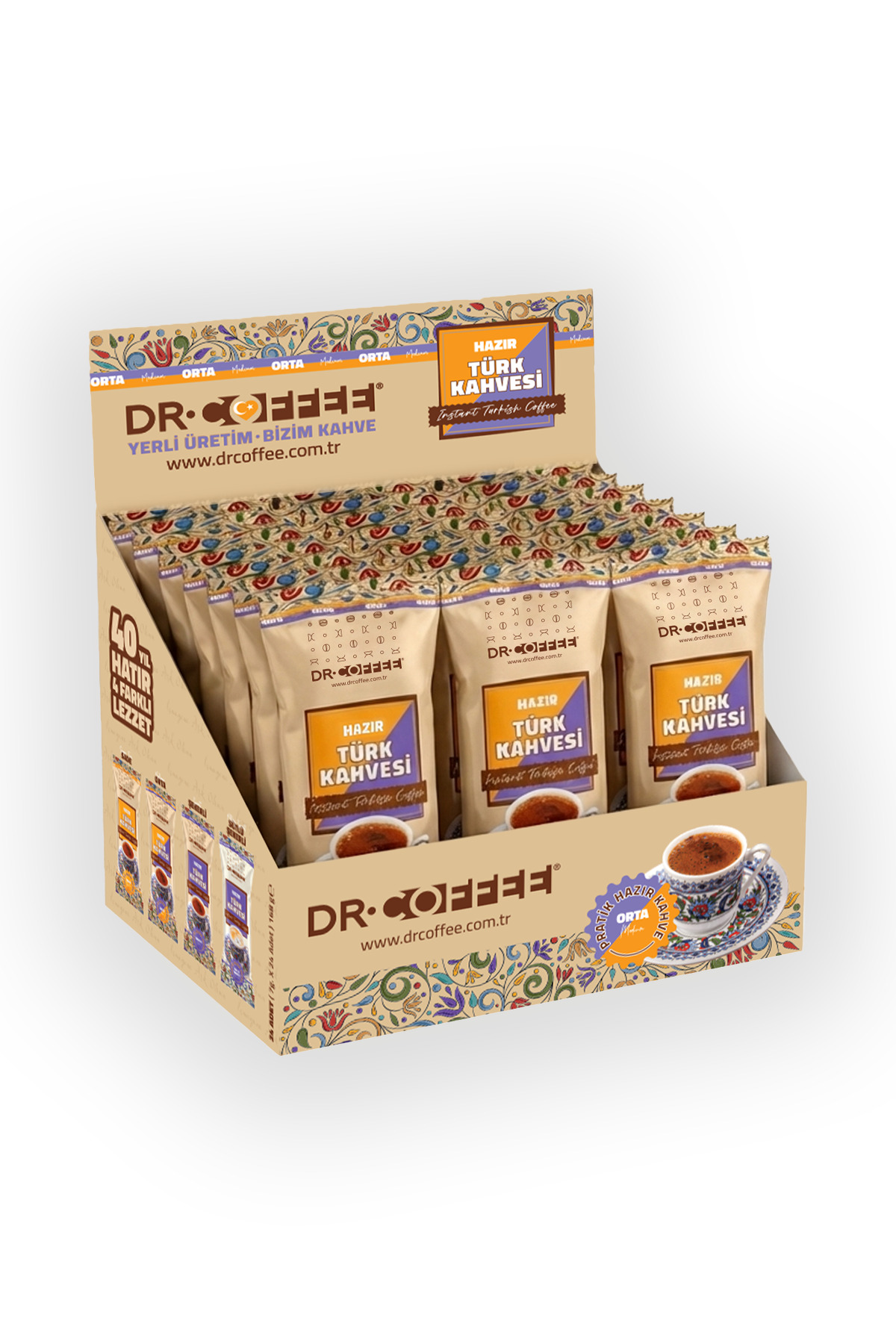 DR. TEA COFFEE Drteacoffee Hazır Türk Kahvesi Orta 9 Gr.lık 24 Lü Kutu