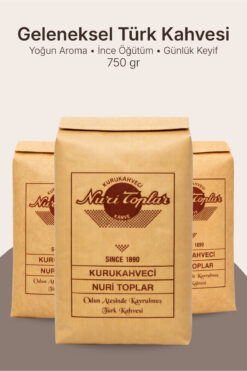 Nuri Toplar Geleneksel Türk Kahvesi 750 g – Siparişe Özel İnce Öğütüm Taze Çekilmiş Yoğun Aromalı Türk Kahvesi