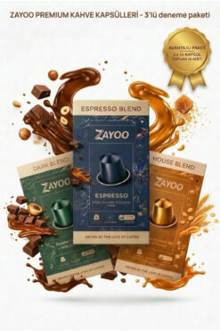 Zayoo Nespresso Original Uyumlu Alüminyum Kapsül - 3 Adet Deneme Paketi - Espresso/Dark/House - 30 Kapsül