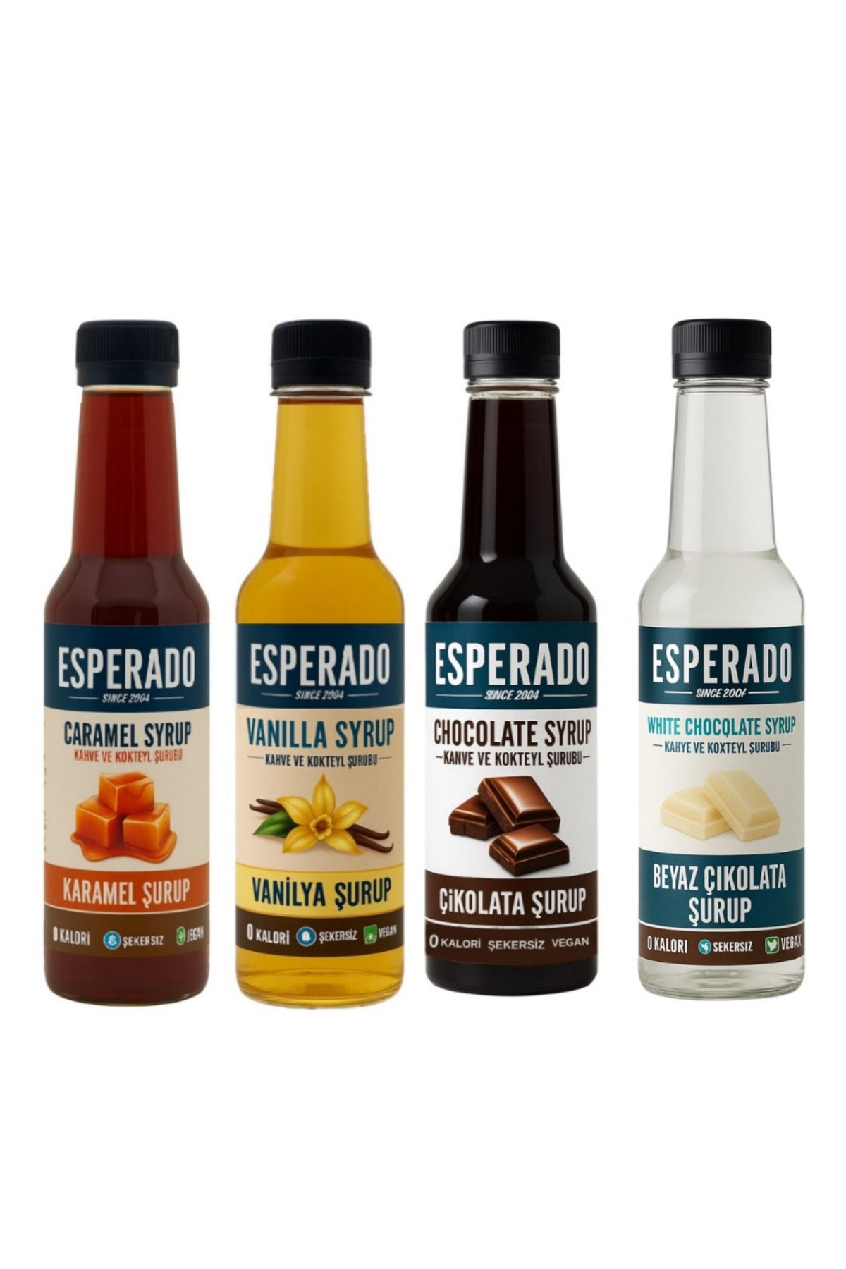 ESPERADO Şekersiz ( Sugar Free) - Vanilya * Karamel * Beyaz Çikolata * Çikolata 4 Lü Set 250 ml X 4 Ad. - Görsel 2