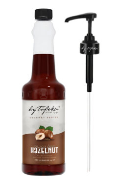 By Tüfekçi Şekersiz Fındık Kahve Şurubu 750 ML | Doğal Aroma | 0 Şeker 0 Kalori | Şurup Pompası Dahil