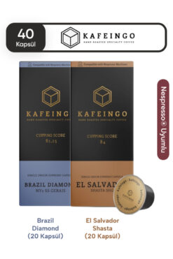 Kafeingo El Salvador Shasta & Brazil Diamond Kahve 40 Kapsül (Nespresso Uyumlu)