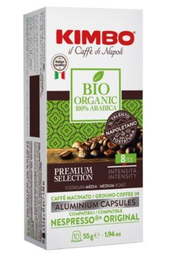 Kimbo Bio Organic 100% Arabica Nespresso Uyumlu Kapsül Kahve (ALÜMİNYUM) (10’LU KUTUDA)