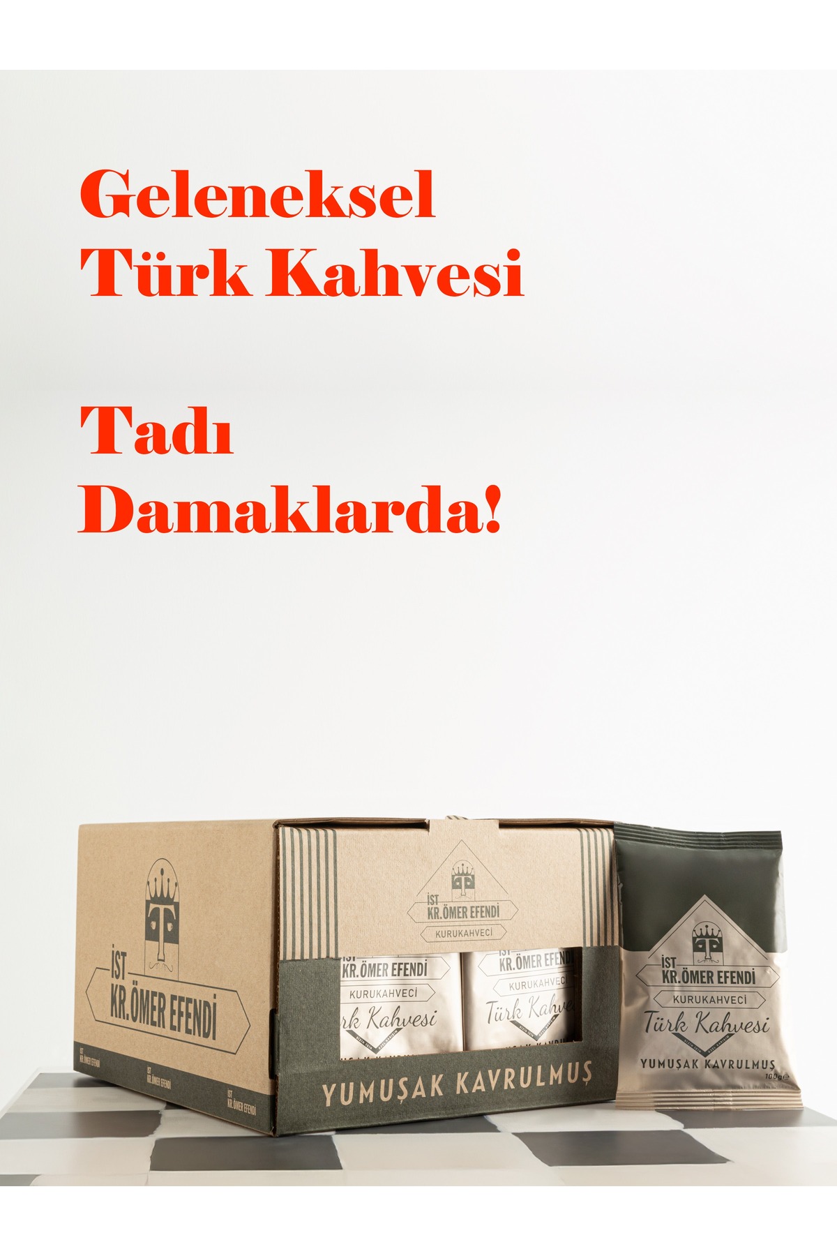 KuruKahveci Ömer Efendi Geleneksel Türk kahvesi, her pakette aynı Lezzet! Yumuşak Kavrulmuş Türk Kahvesi 100 gr x 24 adet