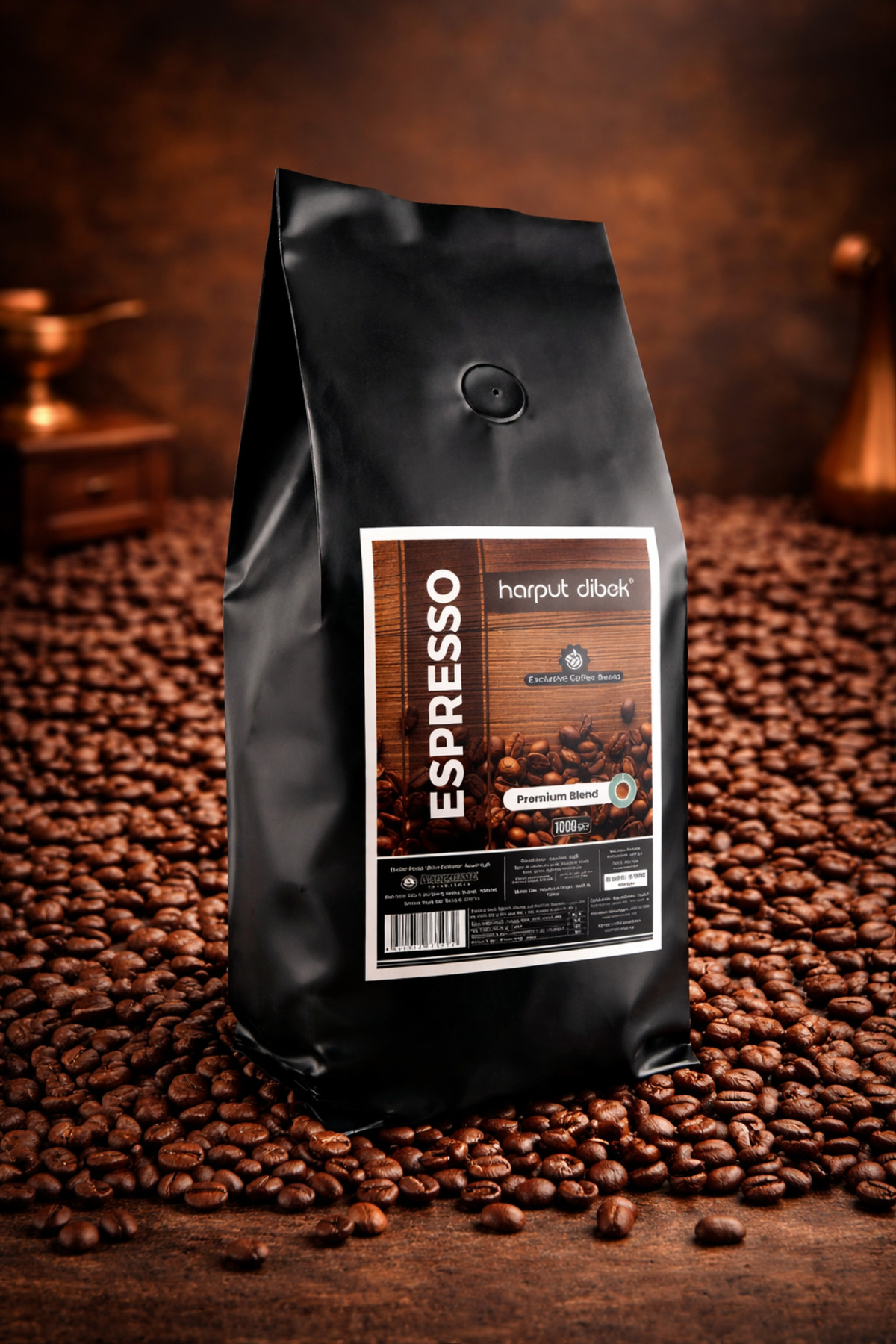 HarputKahve Espresso Premium Roasted Çekirdek 1000g (Folyo Ambalaj)