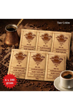 Nuri Toplar Kurukahveci Odun Ateşinde Kavrulmuş Geleneksel Türk Kahvesi 6 x 100 gr