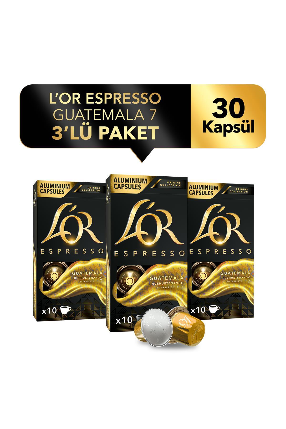 L'OR Espresso Origin Guatemala Nespresso Uyumlu Alüminyum Kapsül Kahve 30'lu (10 x 3 paket)