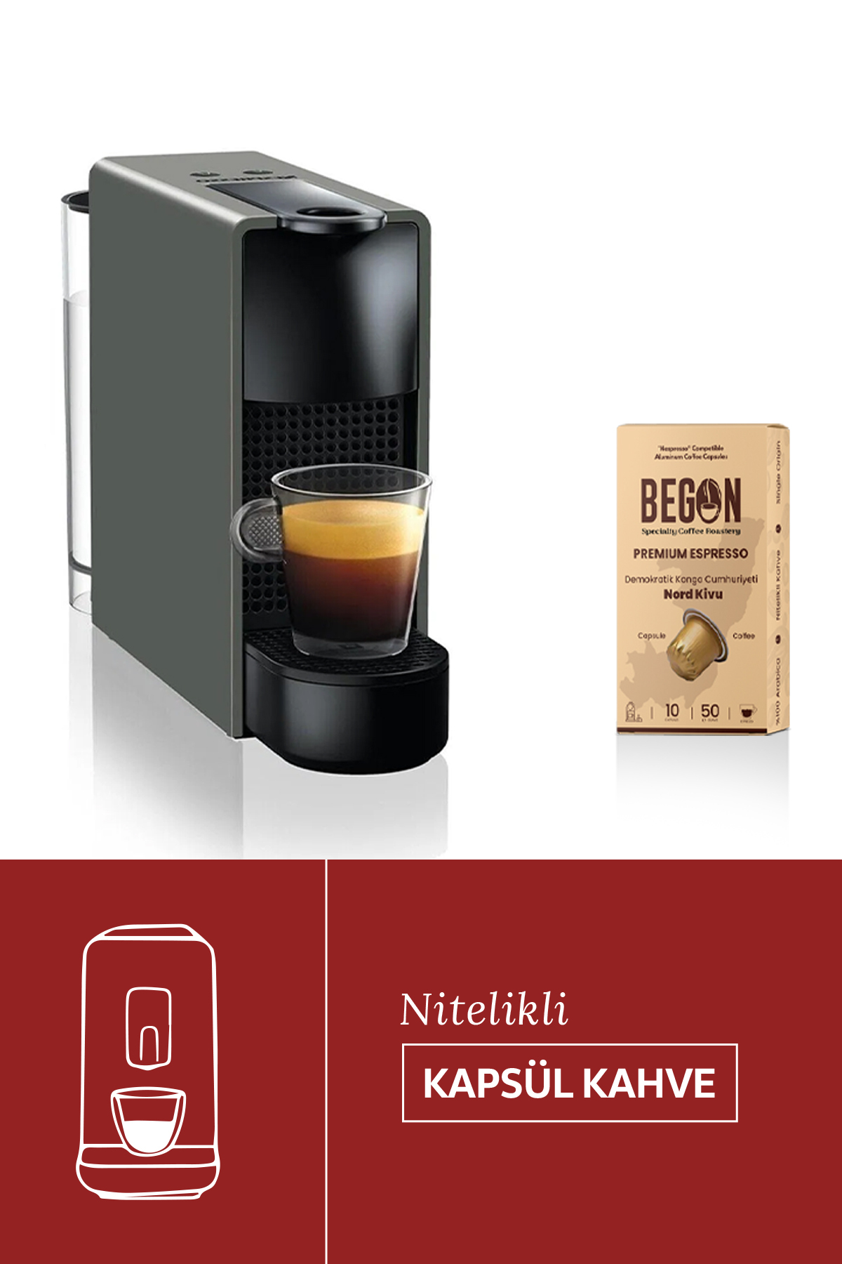 BEGON Nord Kivu Nespresso Uyumlu Alüminyum Kapsül Kahve Premium Espresso - 10 Adet - Görsel 2