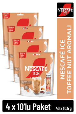 Nescafe ICE Toffee Nut Aromalı Çözünebilir Kahve 10,5g 10'lu Paket 10X4