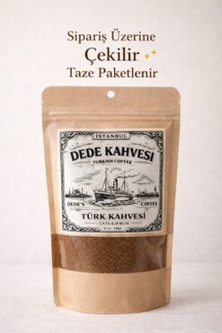Dede Kahvesi Türk Kahvesi Geleneksel Taş Değirmen Orta-Az Kavrulmuş Nitelikli Kahve 4'lü Paket Taze Paketlenir