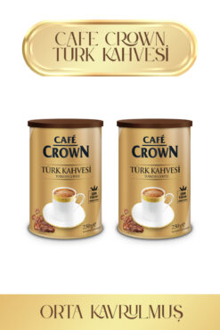 Cafe Crown Nitelikli Türk Kahvesi 500g Metal Kutu %100 Arabica Kahve Çekirdeklerinden (2 ADET X 250G)