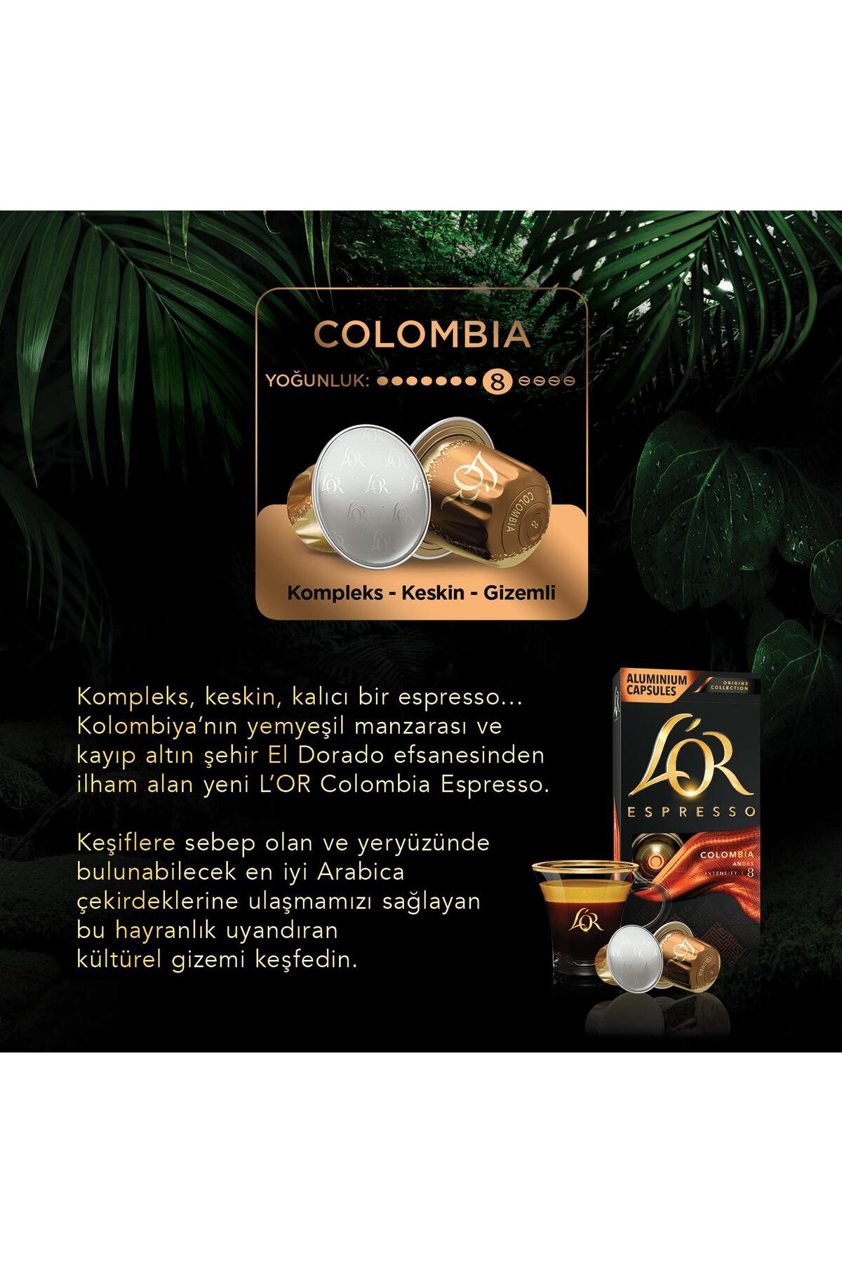 L'OR Espresso Origin Colombia Nespresso Uyumlu Alüminyum Kapsül Kahve 10 Adet - Görsel 3