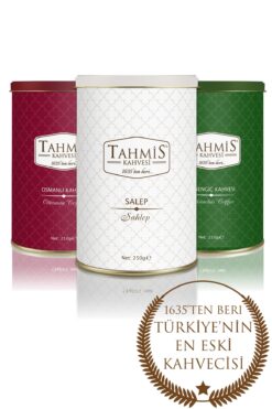 Tahmis 3'lü Kahve Ve Salep Seti 250 G (SALEP- SÜTLÜ TOZ MENENGİÇ - OSMANLI DİBEK KAHVESİ)