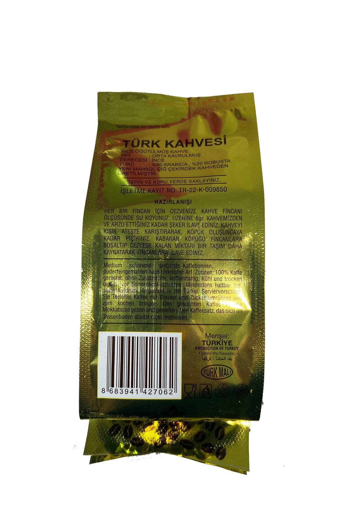 Sekiz harman gümülcine kahvesi Kafes Komotinis Sekiz Harman Gümülcine Yunan Kahvesi 200gr - Görsel 2