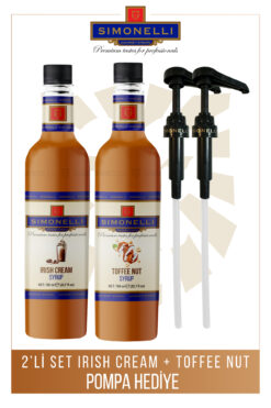 Simonelli , Irish Cream ve Toffee Nut Aromalı Şurup 700 ml Pompa Hediyeli