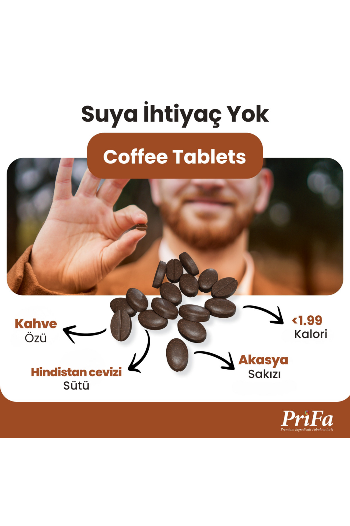 prifa Latte Kahve Tableti – Her Zaman, Her Yerde Su Gerektirmeyen Taşınabilir Kahve Deneyimi - Görsel 3