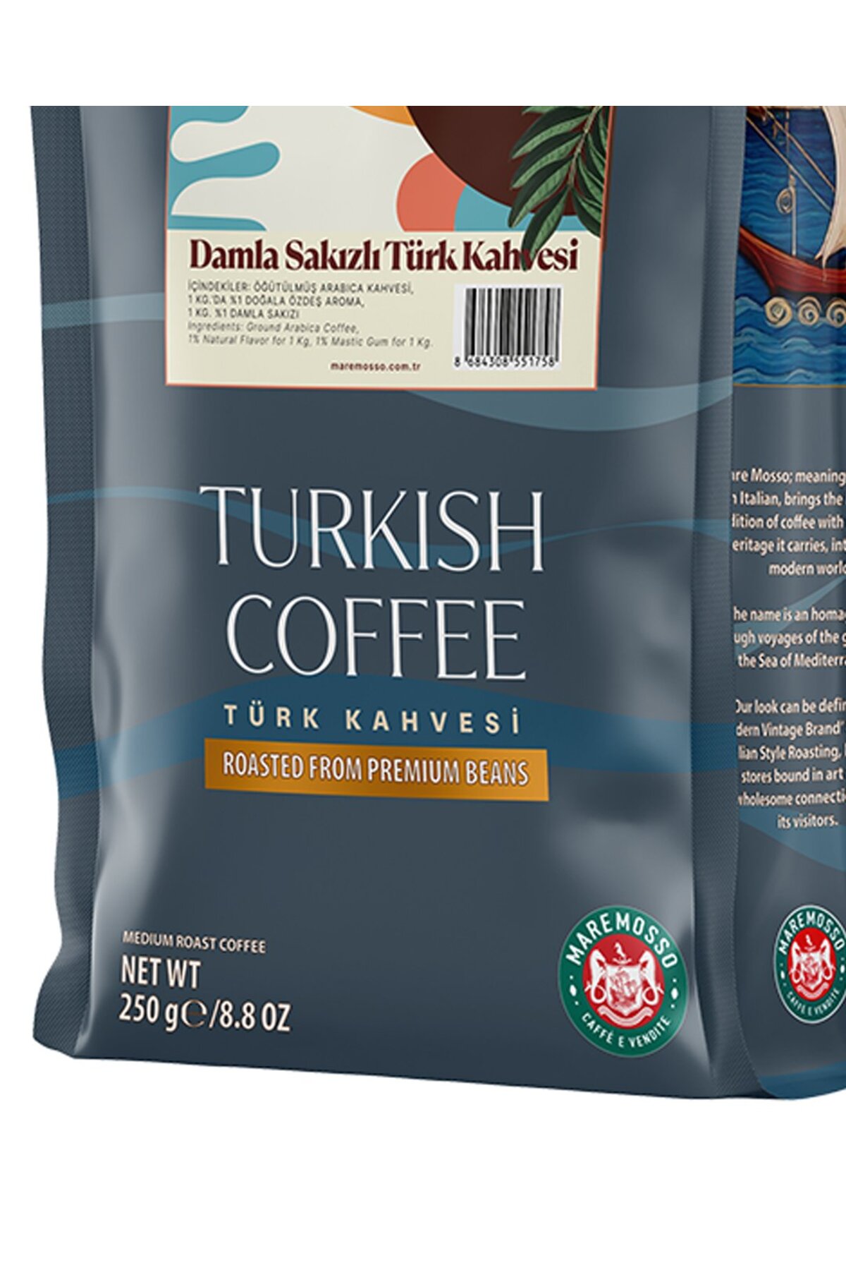 Mare Mosso Caffe ê Vendite Damla Sakızlı Türk Kahvesi 250 Gr. - Görsel 2