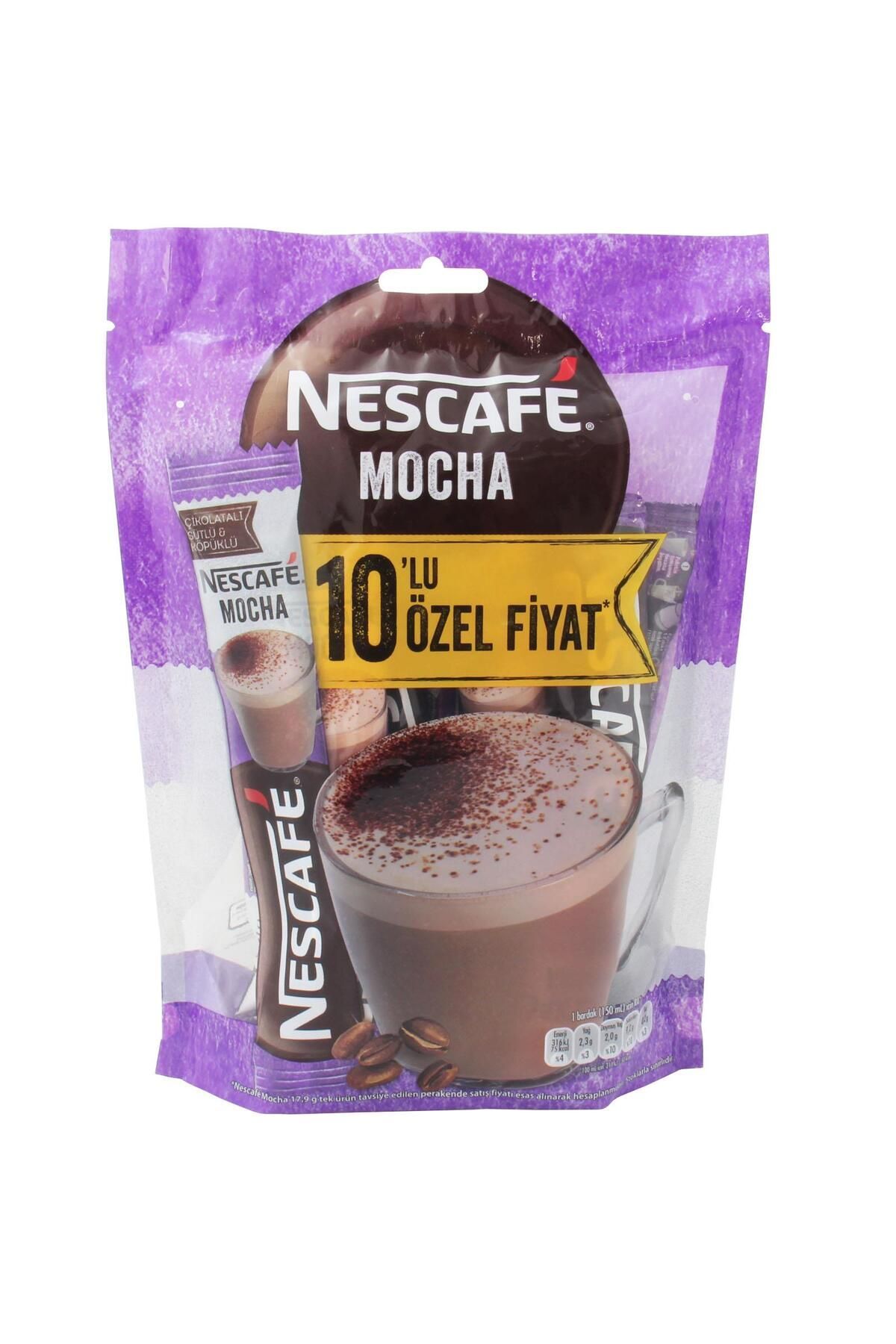Nescafe Mocha Çikolatalı Sütlü Köpüklü Kahve 17,9 gr X 10 Lu Paket