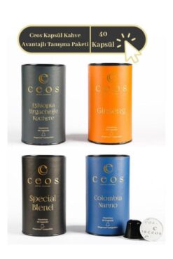 Ceos Coffee 4'lü Avantaj Paketi (40 ADET NESPRESSO UYUMLU ALUMİNİUM KAPSÜL KAHVE)