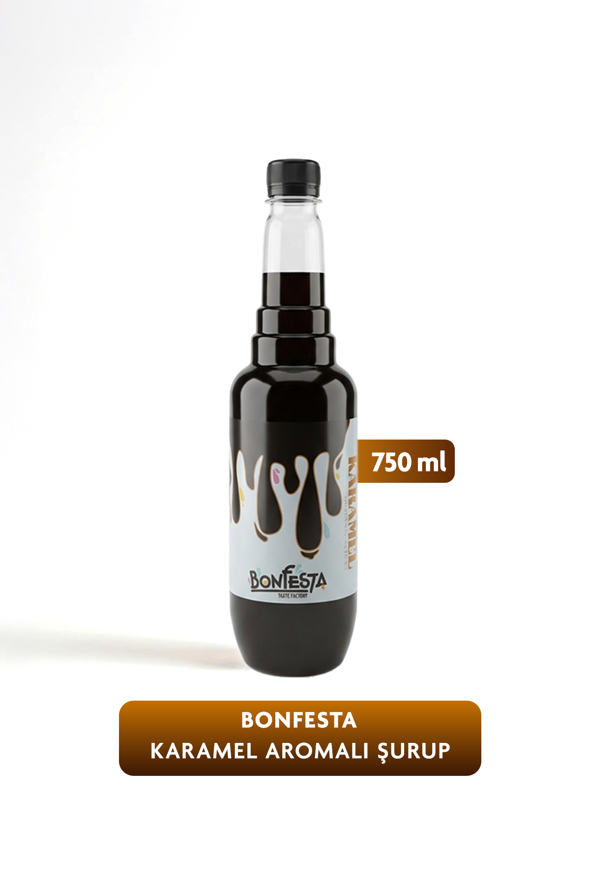 Bonfesta Karamel Aromalı Şurup 750ml – Kahve Şurubu - Görsel 3