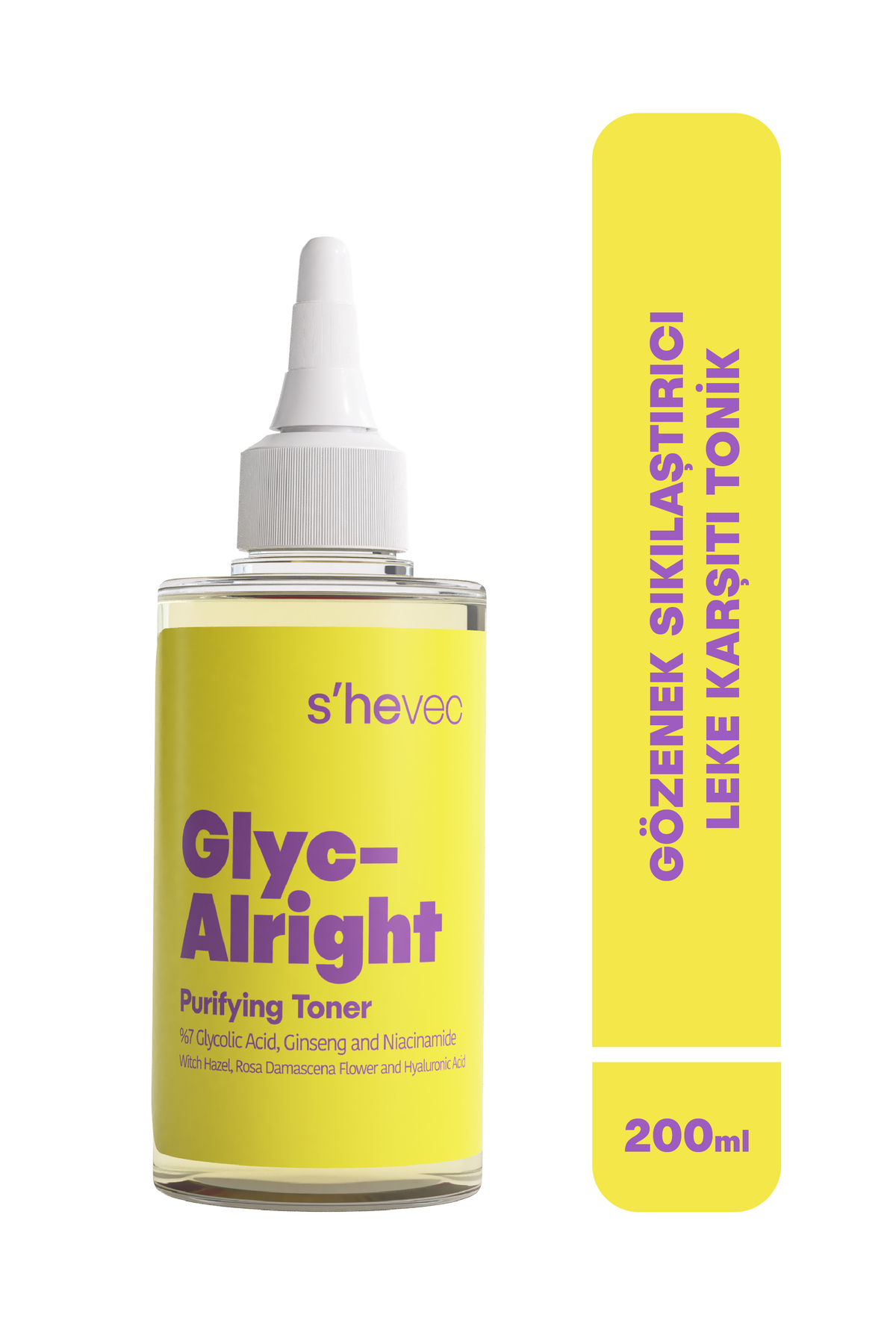 s'hevec Gözenek Sıkılaştırıcı ve Leke Karşıtı Glikolik Asit 200 ml Vegan Tonik Glyc–Alright