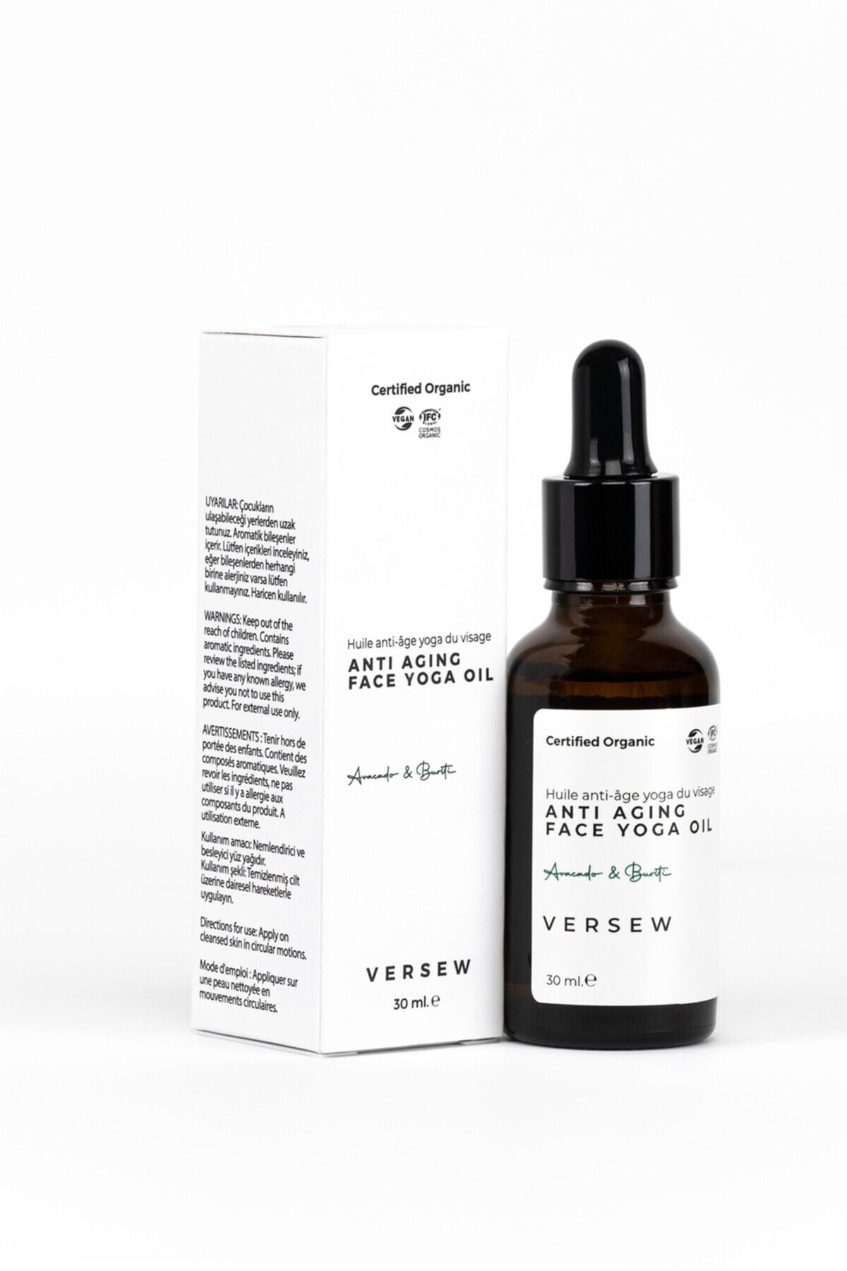 VERSEW Organik Anti Aging Yaşlanma Karşıtı Yüz Yoga Masaj Yağı 30 Ml - Görsel 2