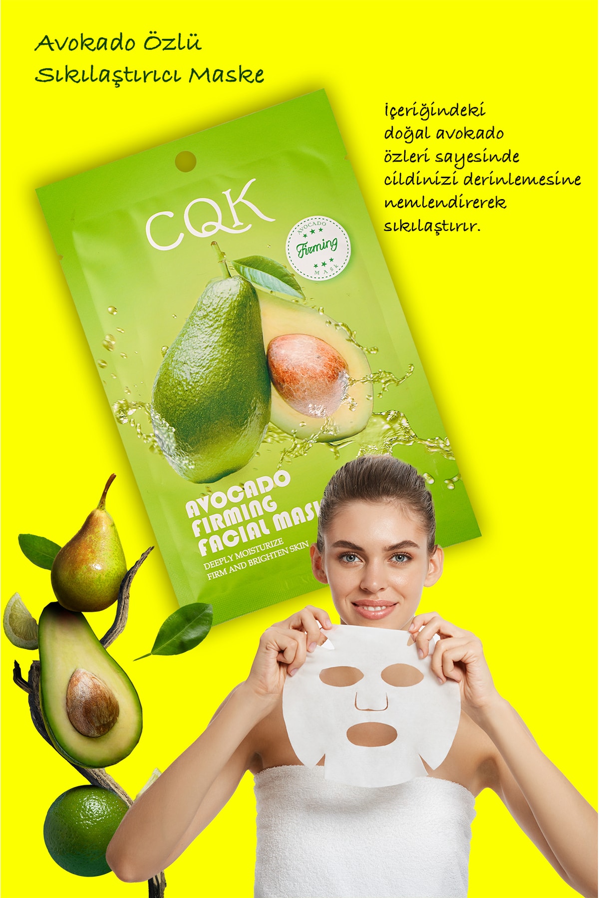 Uniquem 3 Adet Avokado Meyan Kökü Özlü Sıkılaştırıcı Yüz Maskesi Avocado Paper Mask Xlm144 - Görsel 2