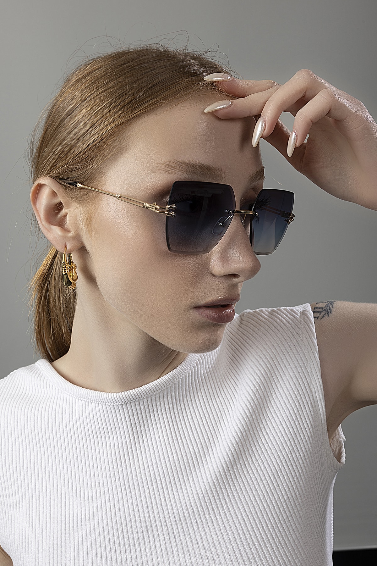 Polo Air Kristal Kare Kadın Güneş Gözlüğü Lacivert Renk - Görsel 2