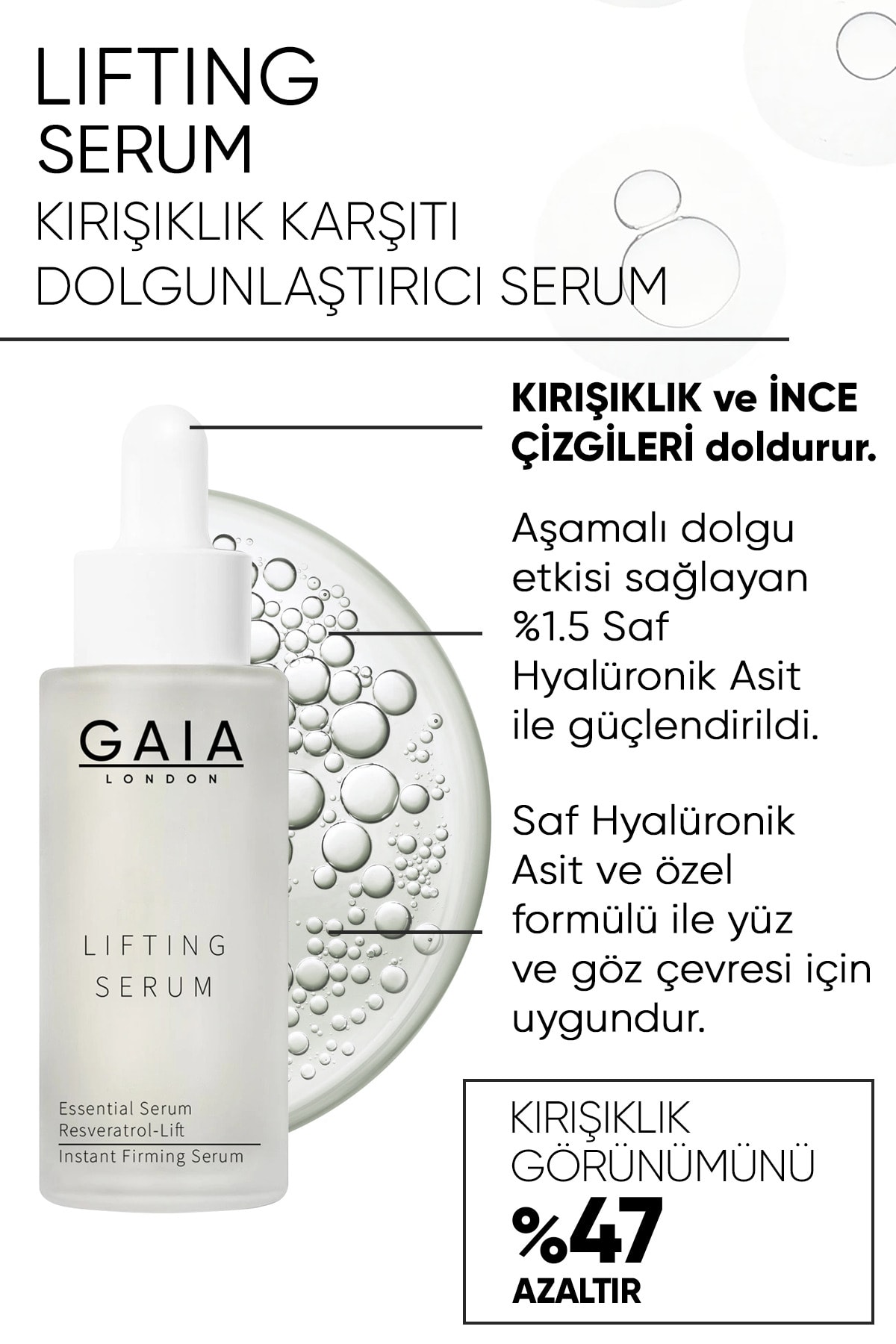 Gaia London Yaşlanma Ve Kırışıklık Karşıtı Dolgunlaştırıcı Lıftıng Serum 50ml. - Görsel 2