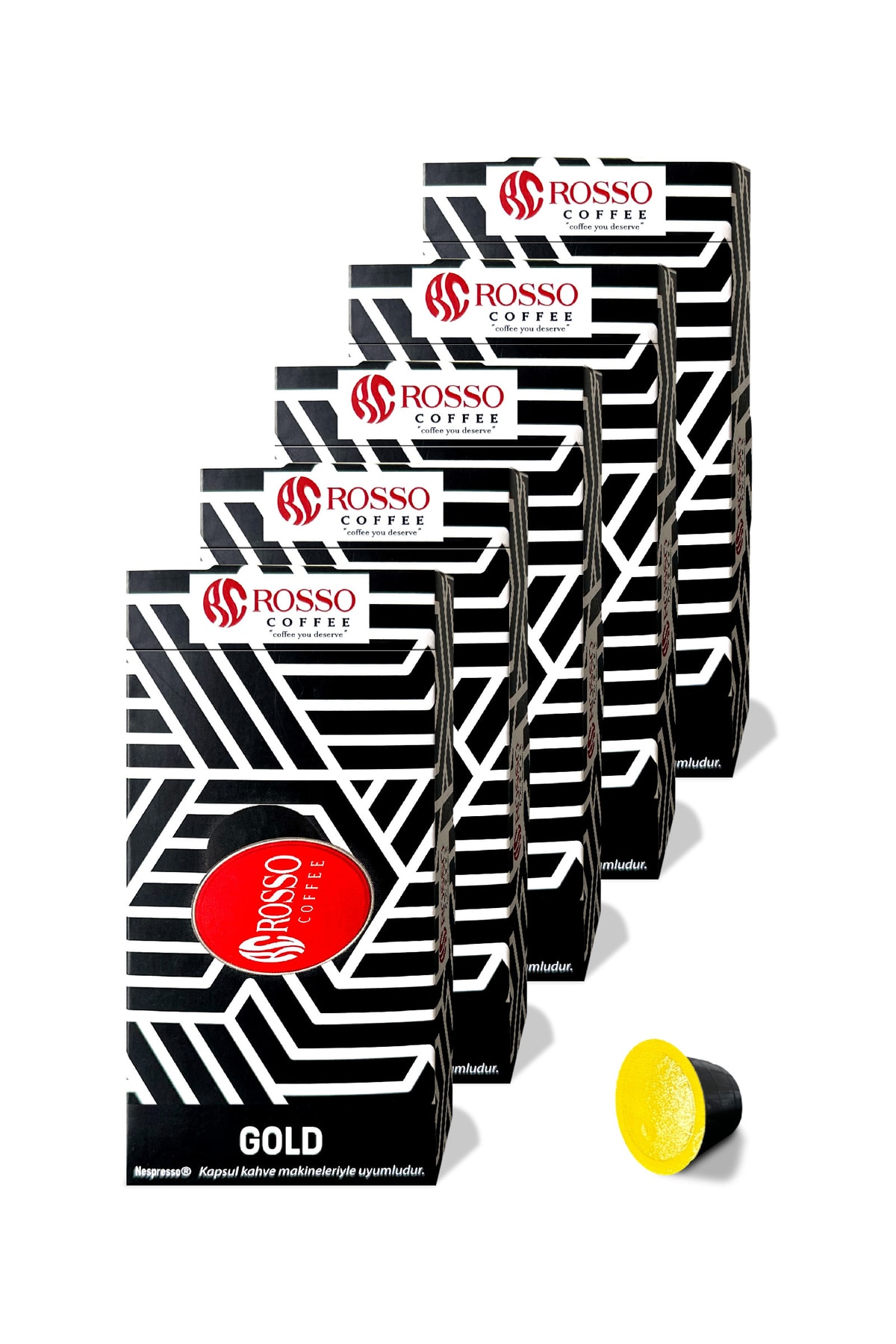 rosso coffee Gold Kapsül Kahve 5'li Set 10'lu Paket - Nespresso Makineleriyle Uyumludur - Görsel 2
