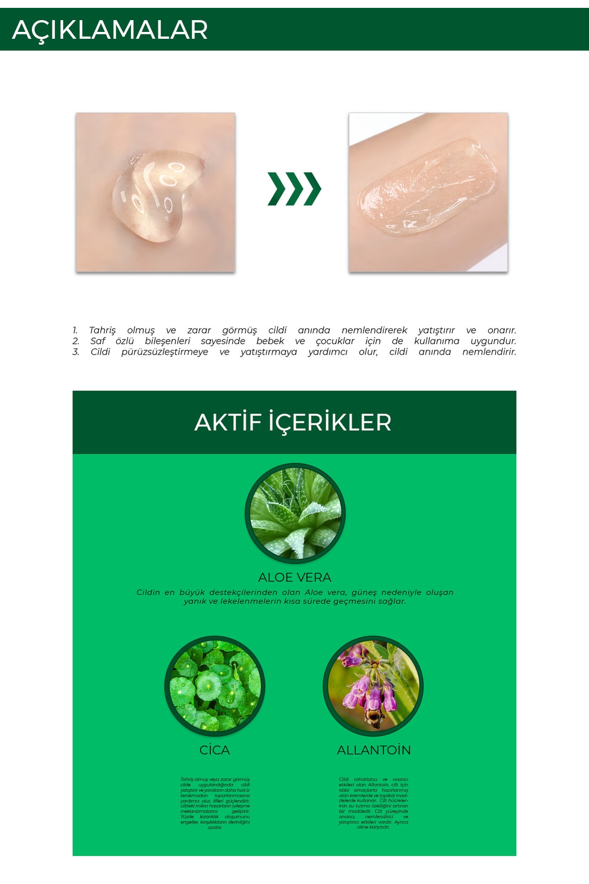 FOODAHOLIC Saf Organik Kore Aloe Vera Yatıştırıcı Soothing Jel Krem 100 ml - Görsel 3