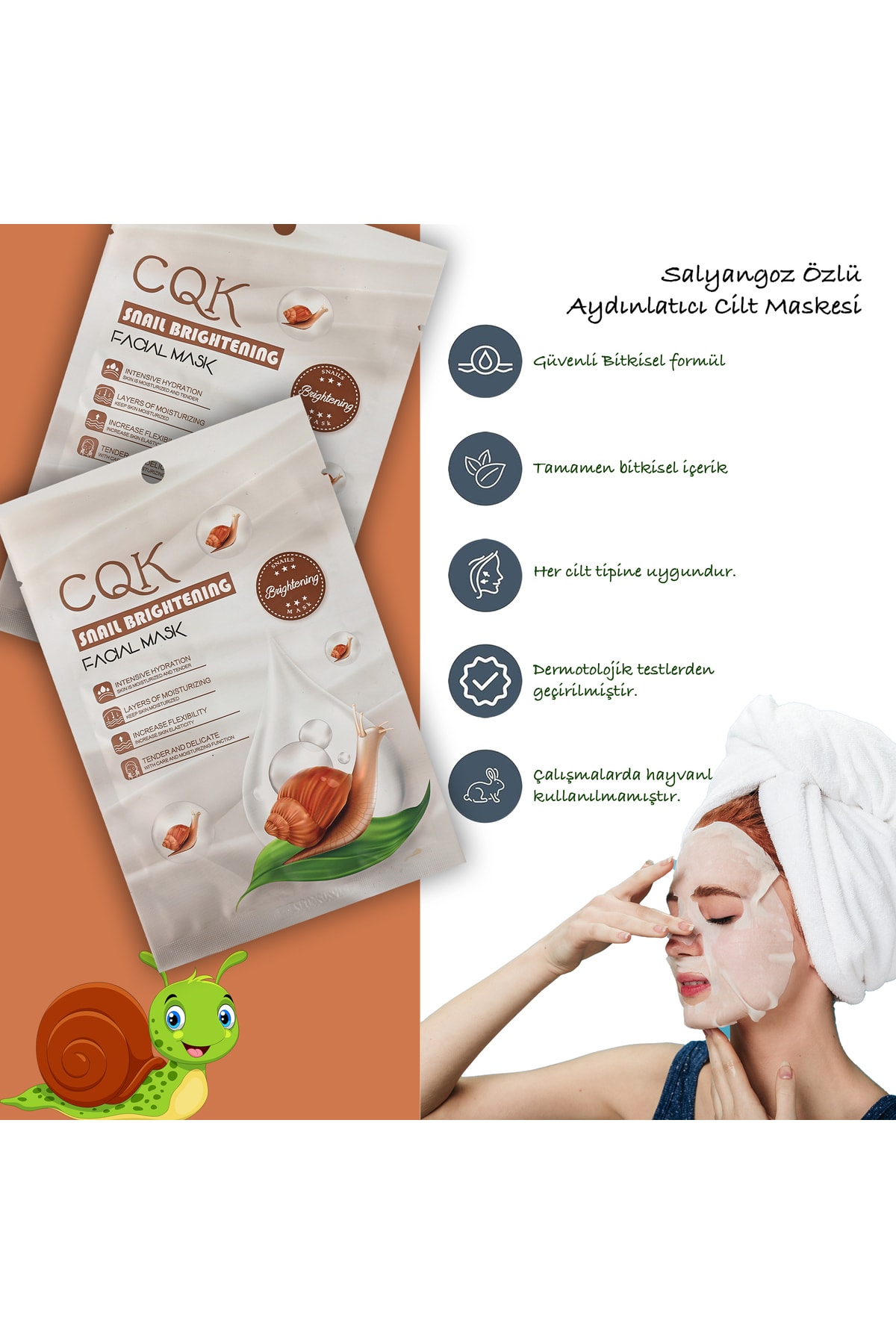 xolo Salyangoz Maskesi Aydınlatıcı Hidrasyon Centella Asiatica Özlü Snail Brightening XLM106 - Görsel 3