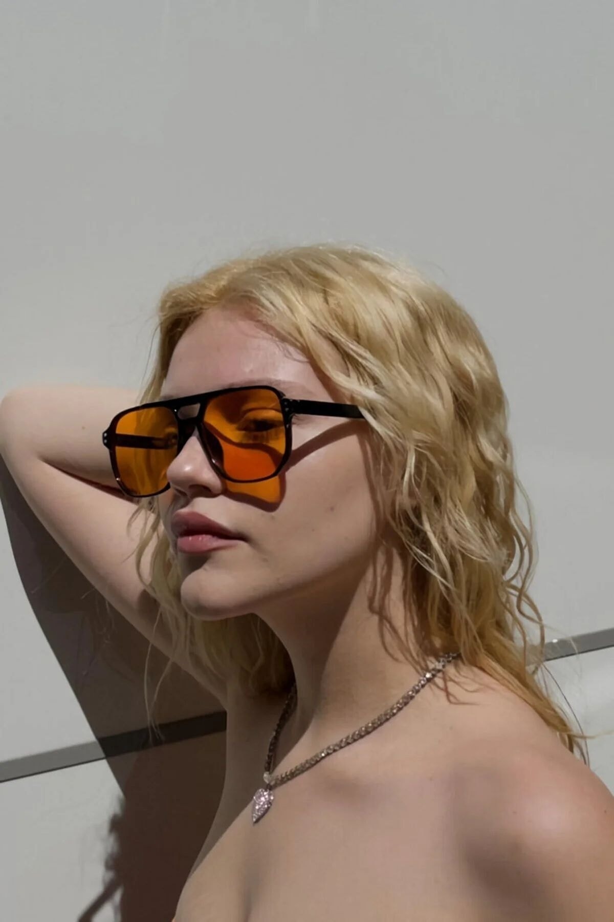 LOOKUP NEW Unisex Kadın Erkek Uv400 Korumalı Turuncu Siyah Oval Dikdörtgen Kare Yeni Sezon Güneş Gözlüğü - Görsel 3