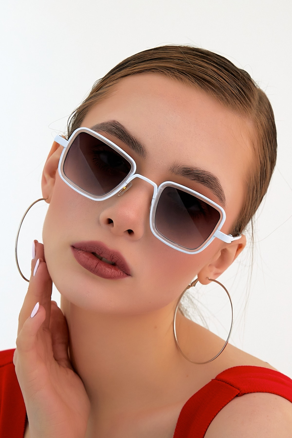 ModaLand Elisa White Black Unisex Güneş Gözlüğü - Görsel 3