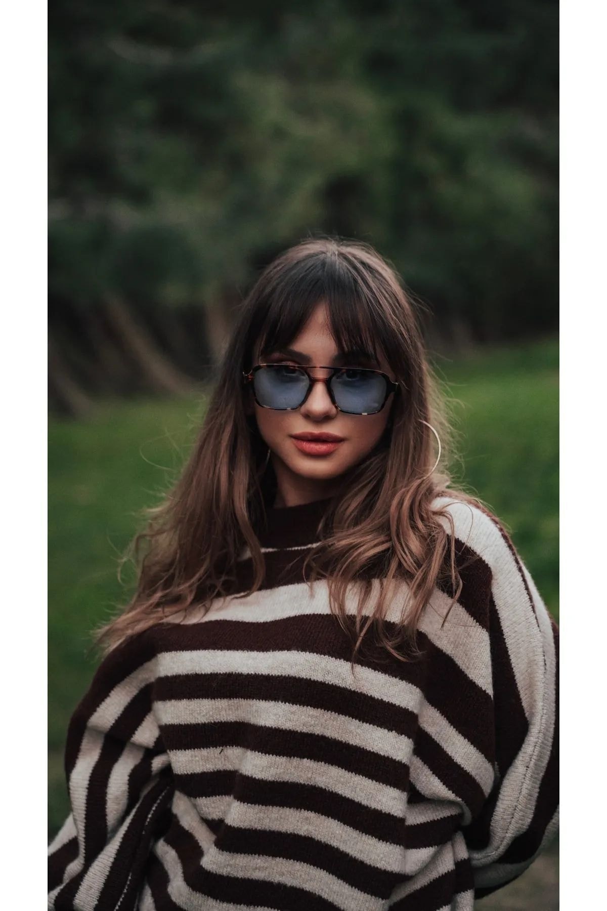 LOOKUP NEW Unisex Kadın Erkek Uv400 Korumalı Leopar Mavi Gold Dikdörtgen Kare Yeni Sezon Güneş Gözlüğü - Görsel 3