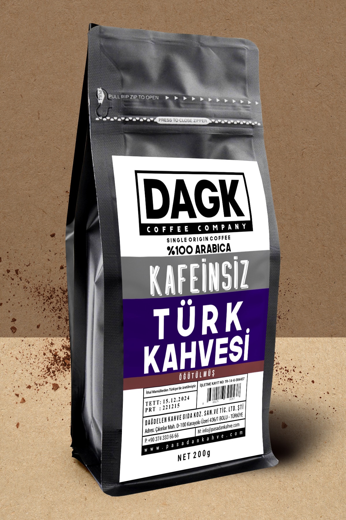 Dagk Kafeinsiz Türk Kahvesi 200gr ( Water Proses) - Görsel 3