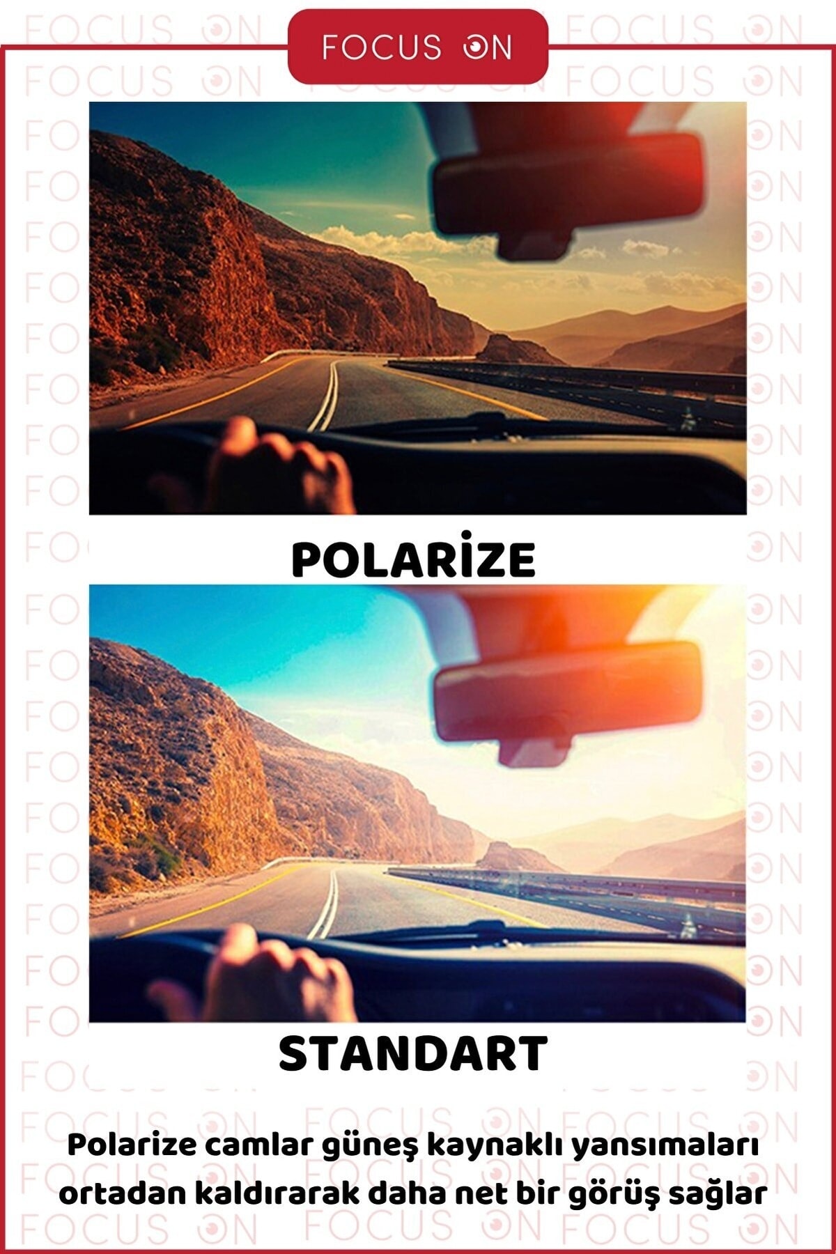 Focus On Hafif Kırılmaz Mat Siyah Polarize Erkek Güneş Gözlüğü - Görsel 3