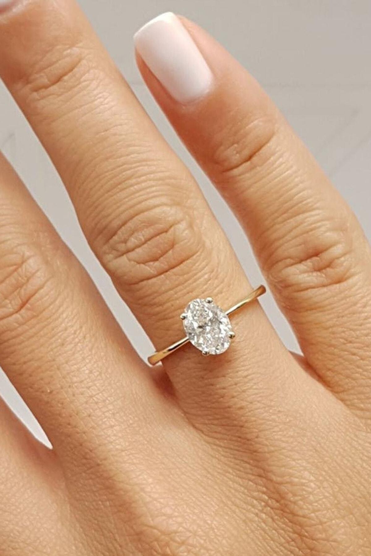 Sahira Jewelry Oval Dişli Model Beyaz Zirkon Taşlı 14 K Rose Altın Kaplama Ayarlanabilir Kadın Yüzük - Görsel 3
