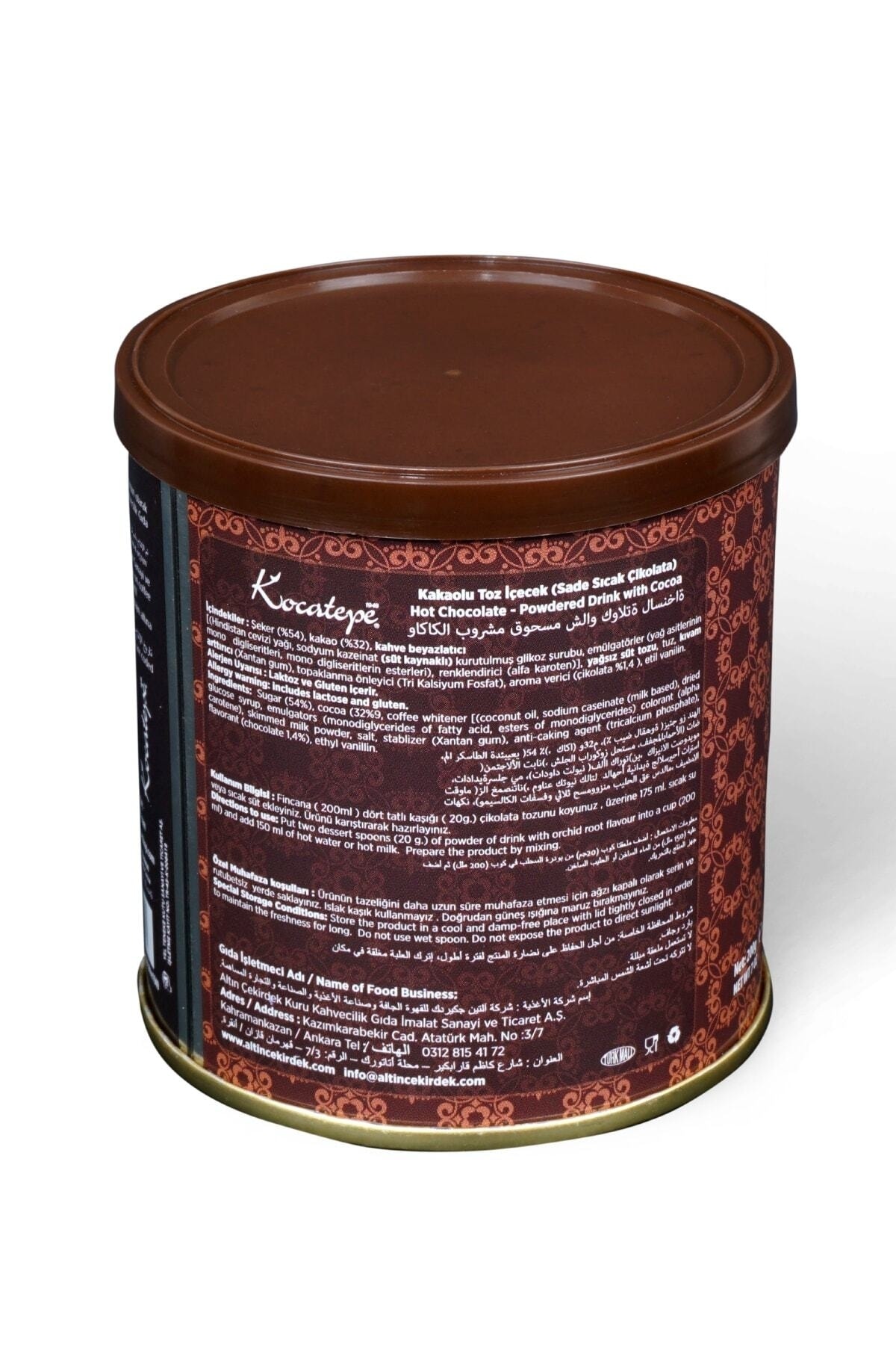 KOCATEPE KAHVE Kocatepe Sıcak Çikolata 200gr Teneke - Görsel 3