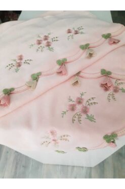 ARLIVA Küpeli Çeyizlik Nakışlı Kadife 1 Adet El Yüz Havlu