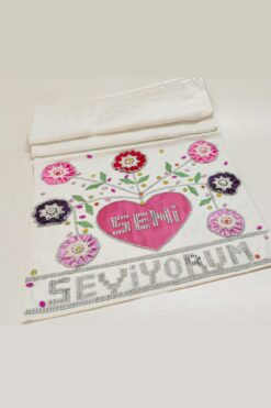 Çt Çeyizci Tekstil Seni Seviyorum Yazılı Çeyizlik Havlu El Işi