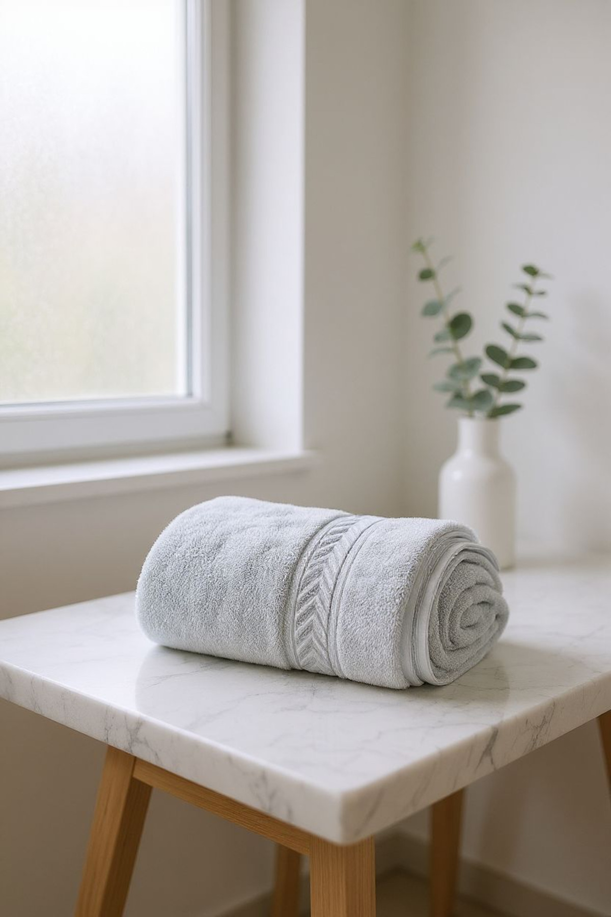 Ercahome tekstil %100 gri çok şık yumuşacık banyo havlusu - Görsel 3