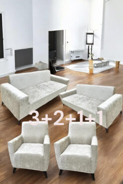 MADAME BELLA Kadife 3+2+1+1 Likralı Esnek Yıkanabilir Koltuk Örtüsü, Parlak Kadife 3+2+1+1 Koltuk Kılıfı