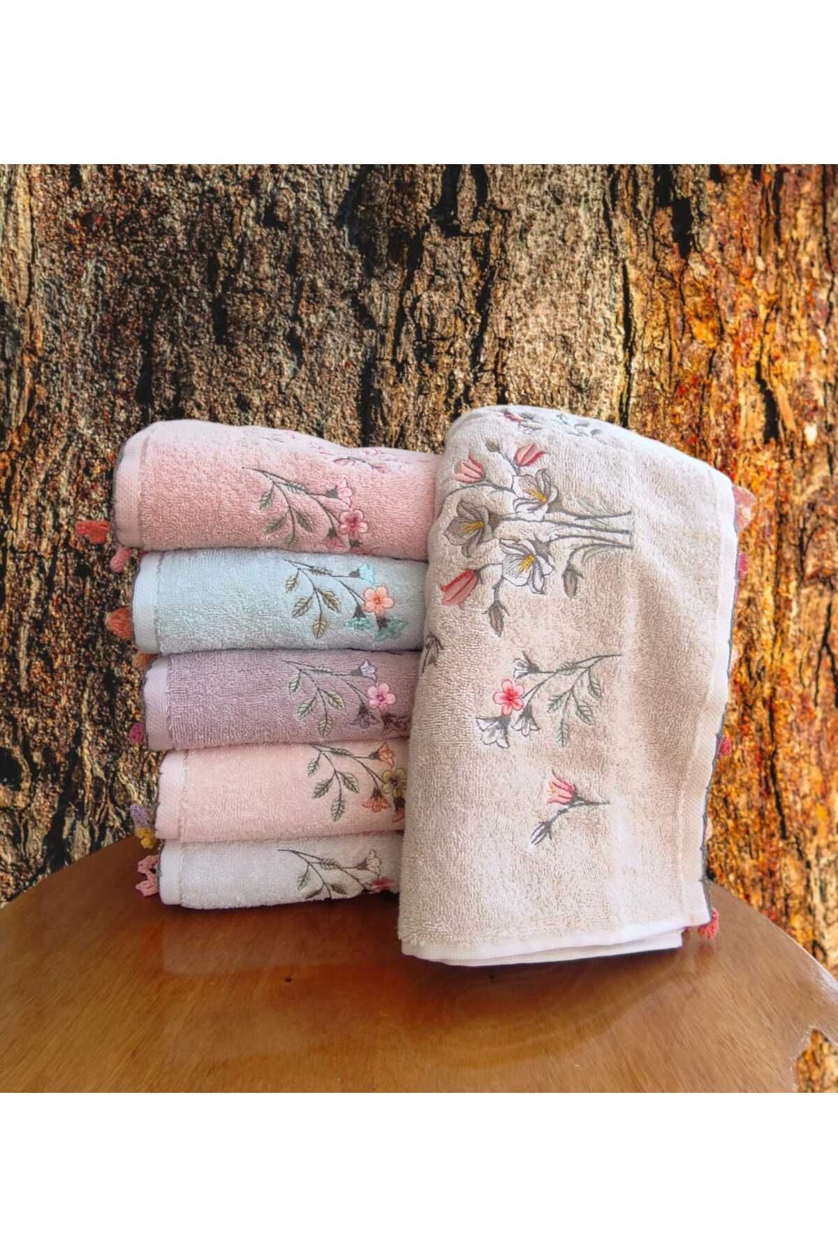 GONCA TEKSTİL El işi Dantelli Lale 50x90 cm Yüz havlusu - Görsel 3