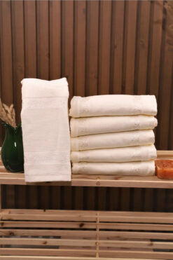 Akınal Bella ETAMİN KADİFE 6 Adet LÜX 50x90 Soft Etamın Jakarlı El Yüz Havlusu Kanavice Işlemelik