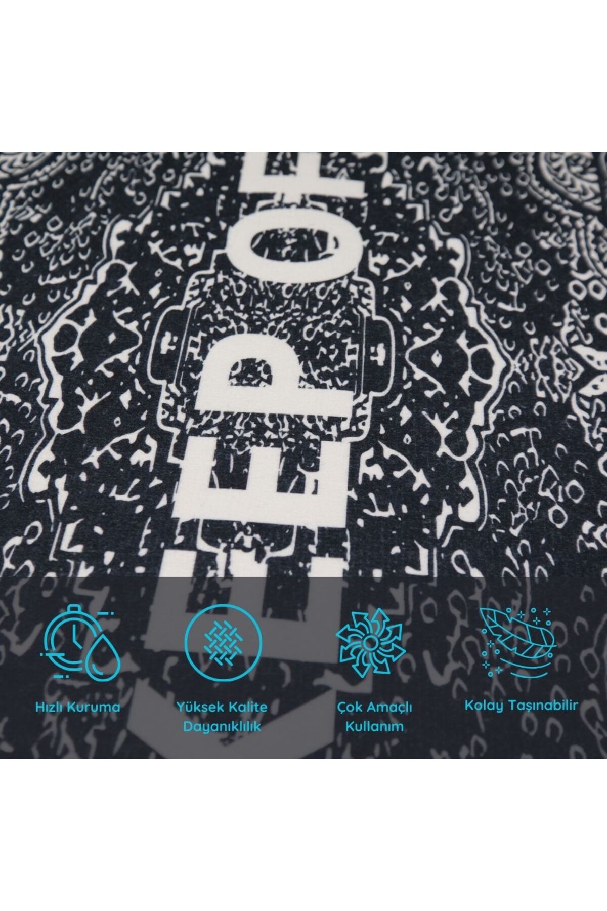 DEMİ BRAVO Özel Tasarım Cepli Pamuk Spor Havlusu - Keep Off - Görsel 3