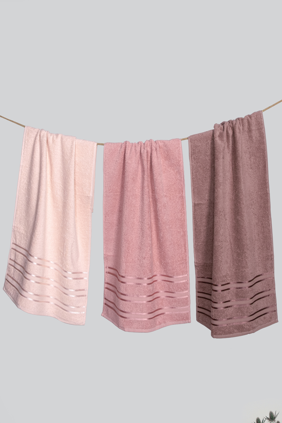 Coton Delux Pera 3'lü %100 Pamuk Havlu Seti | Banyo Havlusu | Çantalı, Çeyizlik, Hediyelik| 70x140 cm - Görsel 3