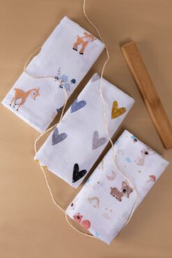 Ferdys Çok Amaçlı Müslin Örtü &battaniyeli 3 ‘lü Set %100 Pamuk Organik 80x90