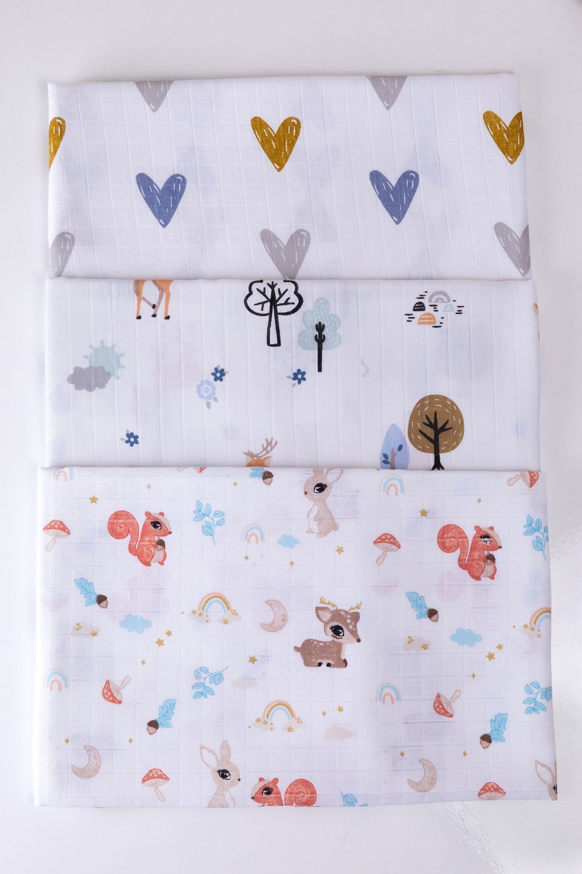 Ferdys Çok Amaçlı Müslin Örtü &battaniyeli 3 ‘lü Set %100 Pamuk Organik 80x90 - Görsel 2